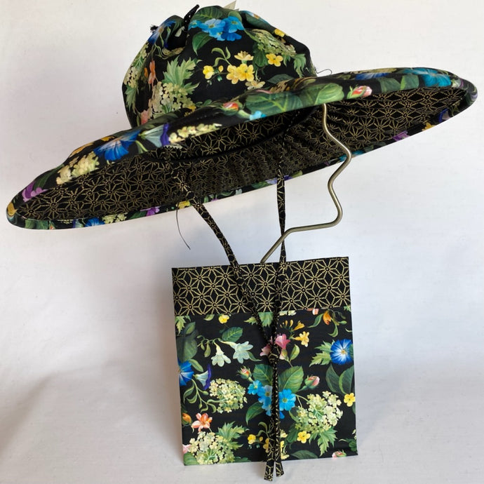 Floral print fold-up sun hat