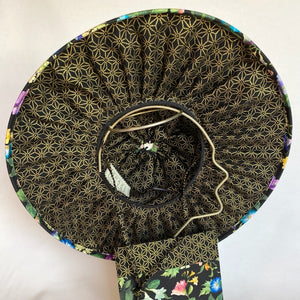 Floral print fold-up sun hat