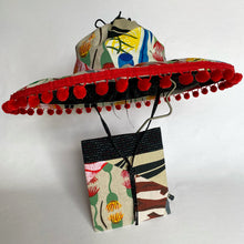 Load image into Gallery viewer, Penny Malone Hand print patched pieces &quot;Gum Nuts and Leaves&quot; fold-up sunhat