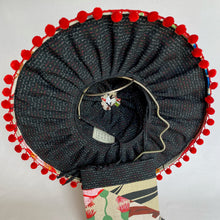 Load image into Gallery viewer, Penny Malone Hand print patched pieces &quot;Gum Nuts and Leaves&quot; fold-up sunhat