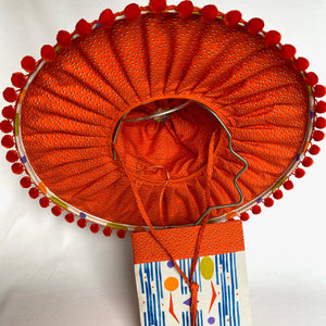 Geometric hand printed fold-up sun hat