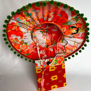 Retro Japanese fabric fold-up sun hat